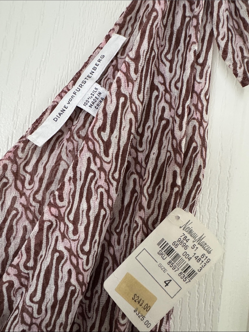 Diane Von Furstenberg Silk Sleeveless V-Neck Midi Dress with Tie Straps - Picture 2 of 6
